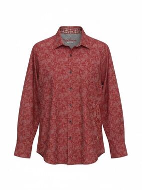 XL Robert Graham Red Printed Long-Sleeve Button-Down Shirt